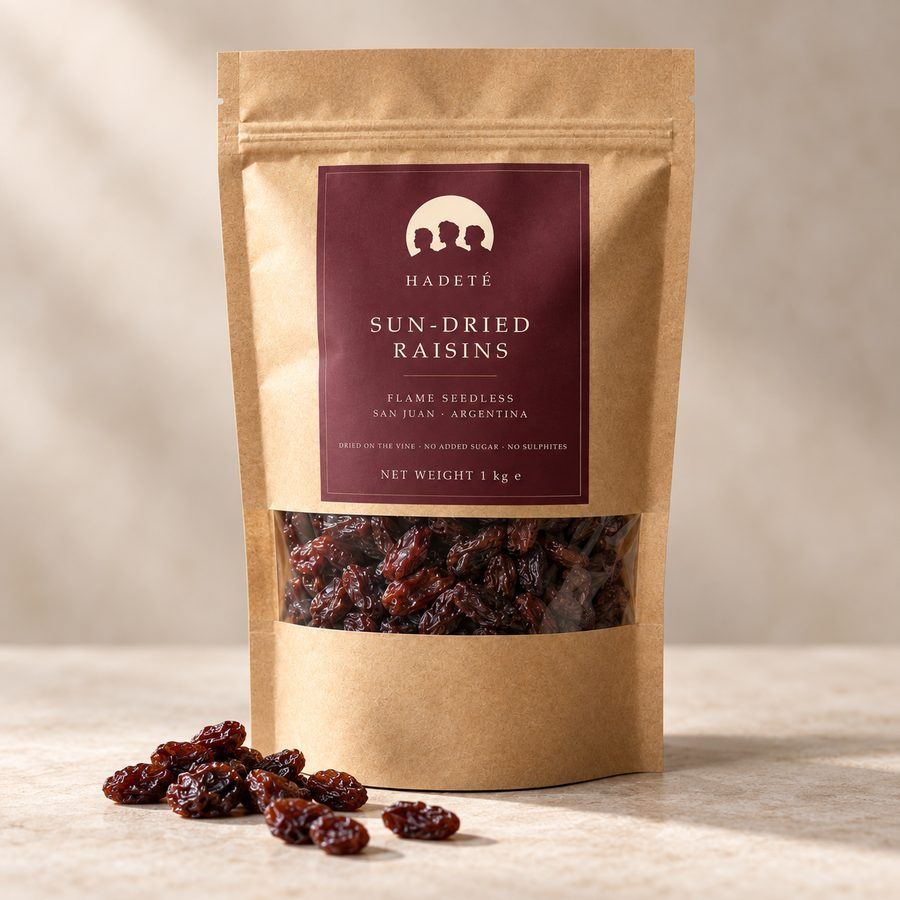 Pouch of Hadeté sun-dried raisins